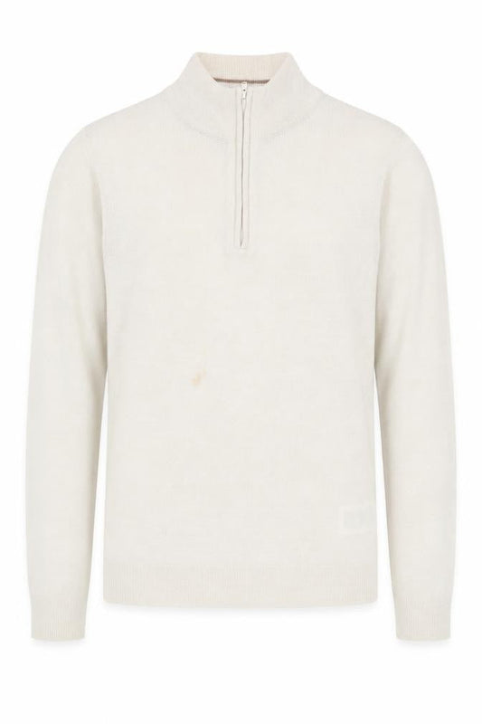 Threadbare Men’s Ivory Medium 1/2 Zip Jumper