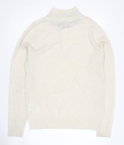 Threadbare Men’s Ivory Medium 1/2 Zip Jumper