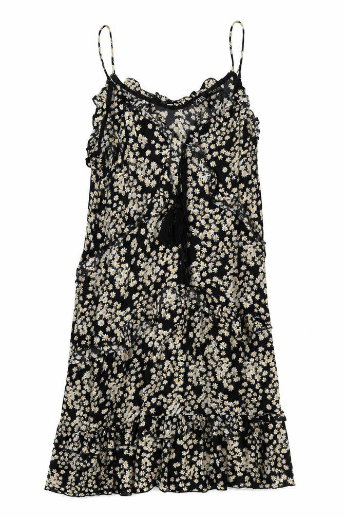 Zara Women's Black Floral XS Slip Dress