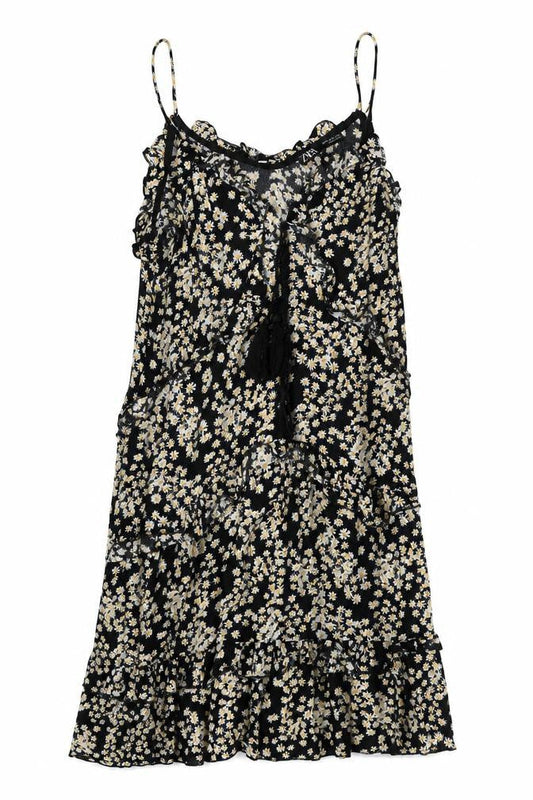 Zara Women's Black Floral XS Slip Dress