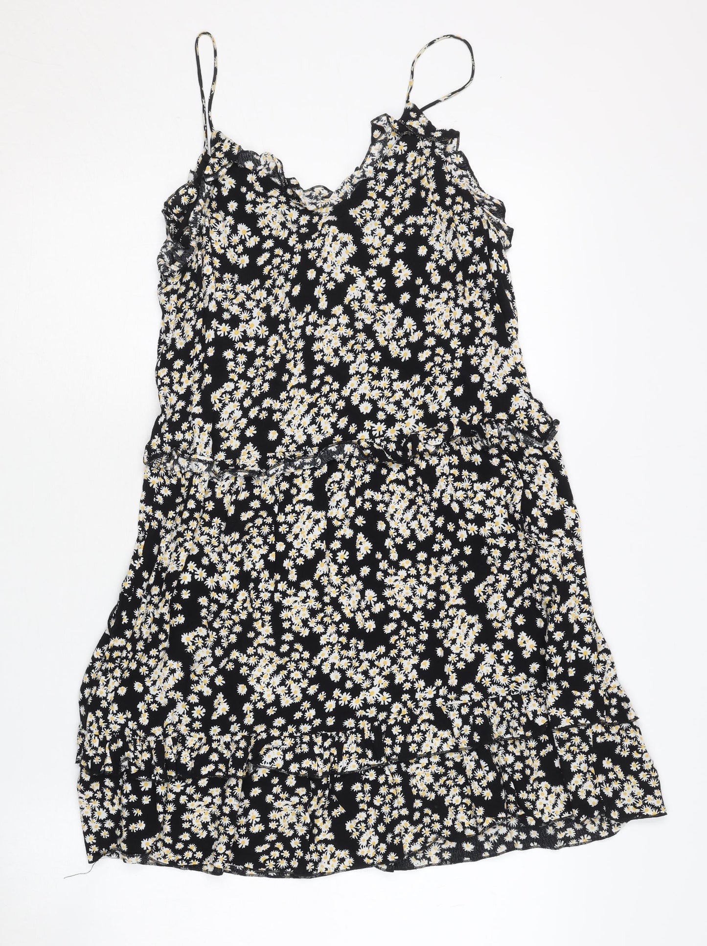 Zara Women's Black Floral XS Slip Dress