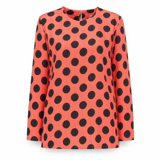 Jacques Vert Women's Black Polka Dot Top, Size 10