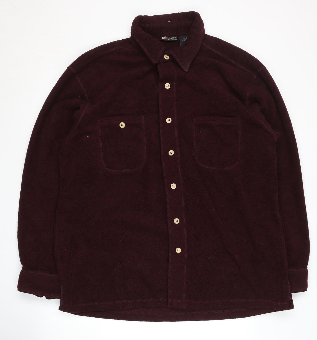Faded Glory Men's Long Sleeve Brown Polyester Shirt - L