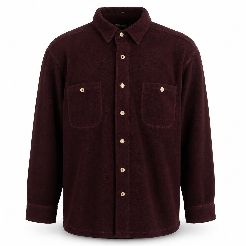 Faded Glory Men's Long Sleeve Brown Polyester Shirt - L