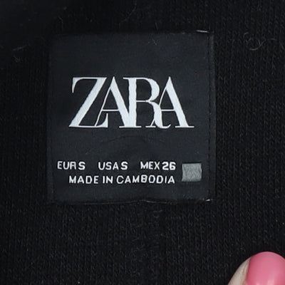 Zara Women's Black Overcoat, Size S, Elegant Autumn Wear