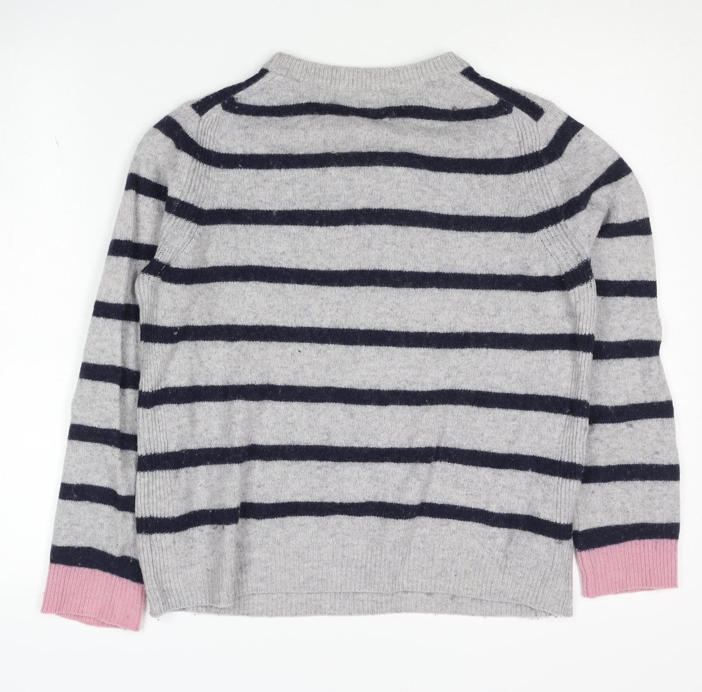 Marks and Spencer Women's Grey Striped Pullover Jumper