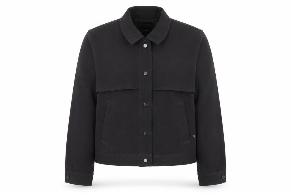 Club Monaco Women's Black Jacket L Casual Snap Style
