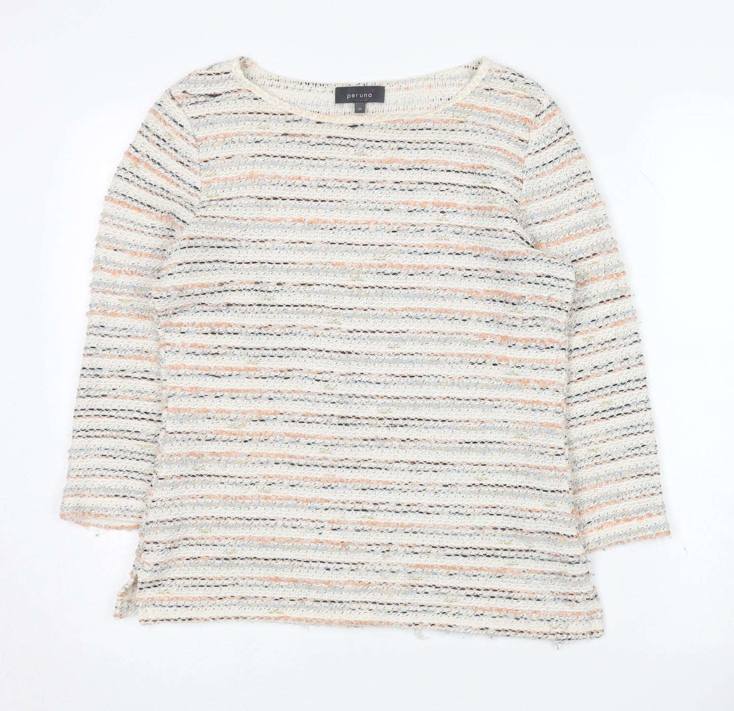 Marks and Spencer Women's Multicoloured Boat Neck Pullover - Size 10