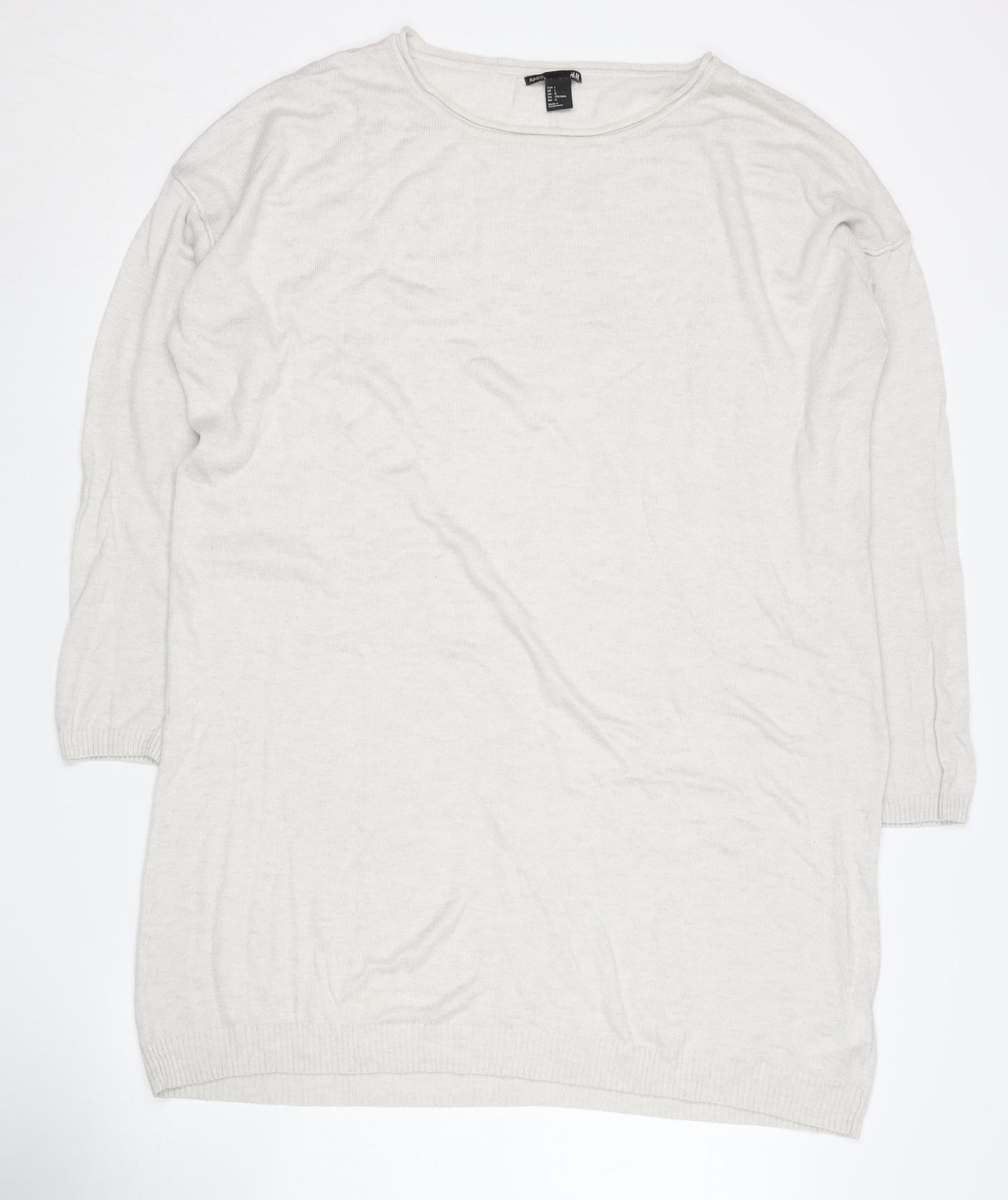H&M Women's Ivory Pullover Jumper, Size L, Casual Wear