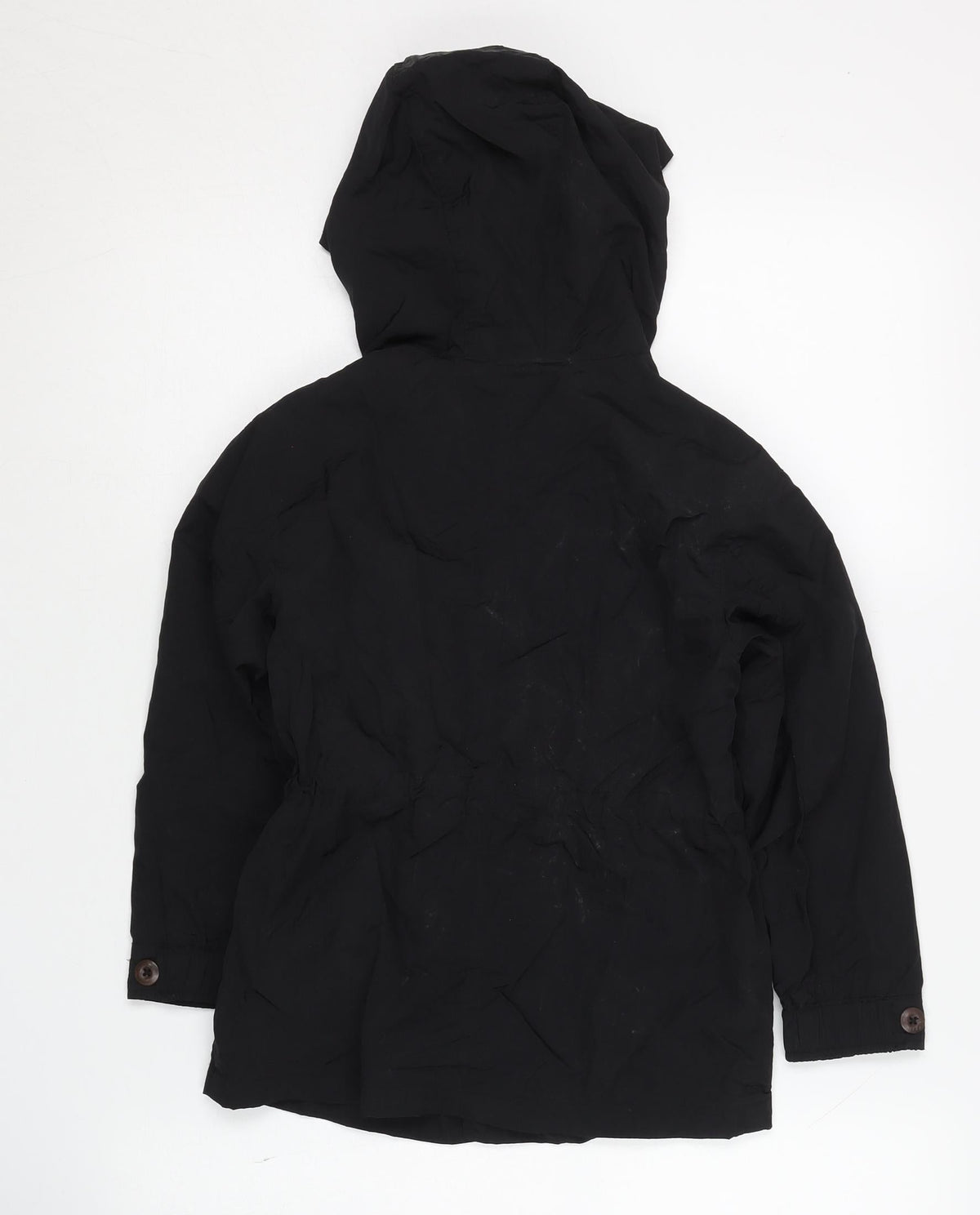 Zara Boys Black Hooded Jacket Size 5 Years with Button Accents