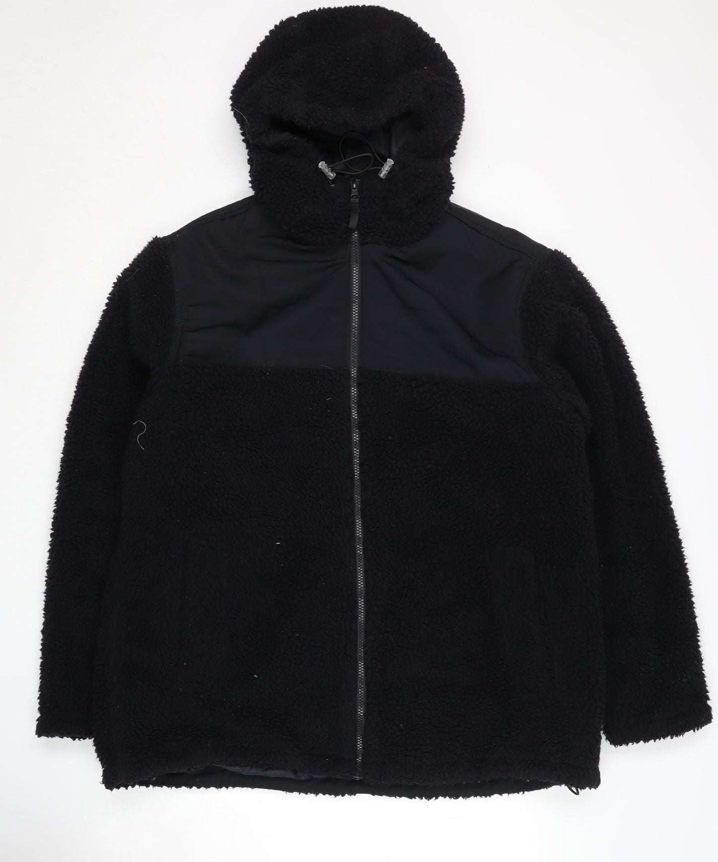 H&M Men's Black Hooded Puffer Jacket L - Casual Warmth