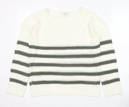 Next Women's Ivory Striped Pullover Jumper Size 10