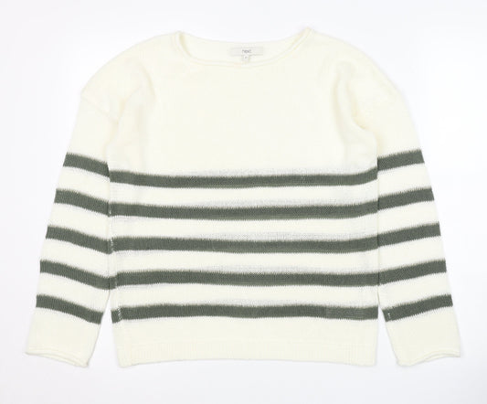 Next Women's Ivory Striped Pullover Jumper Size 10