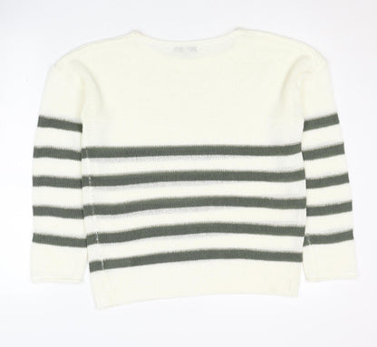 Next Women's Ivory Striped Pullover Jumper Size 10