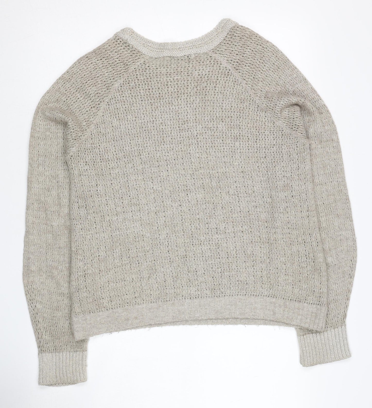 Mango Beige Pullover Women Jumper, Size 12, Winter Knit