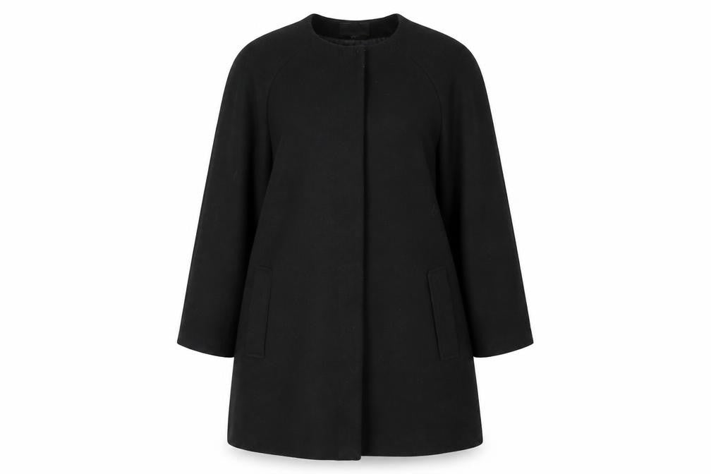 H&M Women's Black Wool Blend Long Coat Size 12