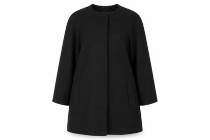 H&M Women's Black Wool Blend Long Coat Size 12