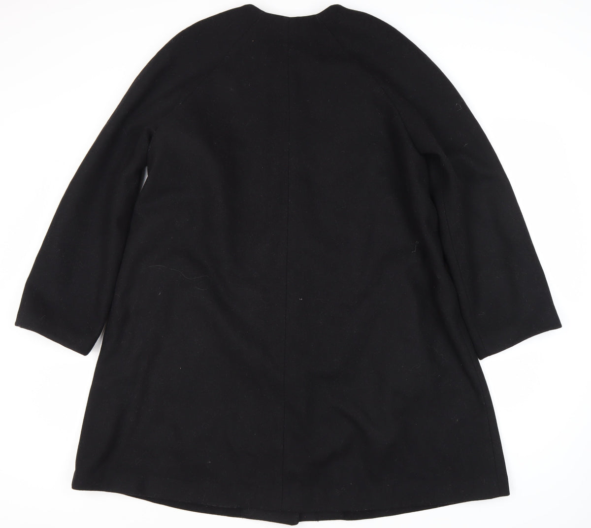 H&M Women's Black Wool Blend Long Coat Size 12