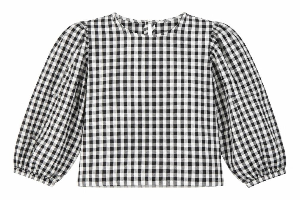 Seven August Women's Black Check Blouse S