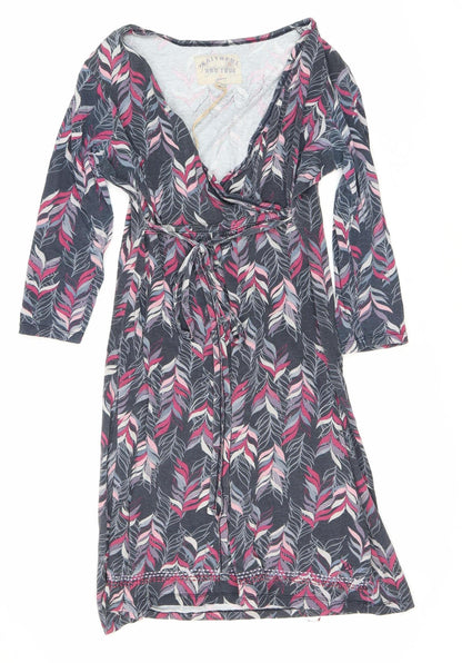 Additional front view of Mantaray Multicoloured Floral Long Sleeve Knit Dress