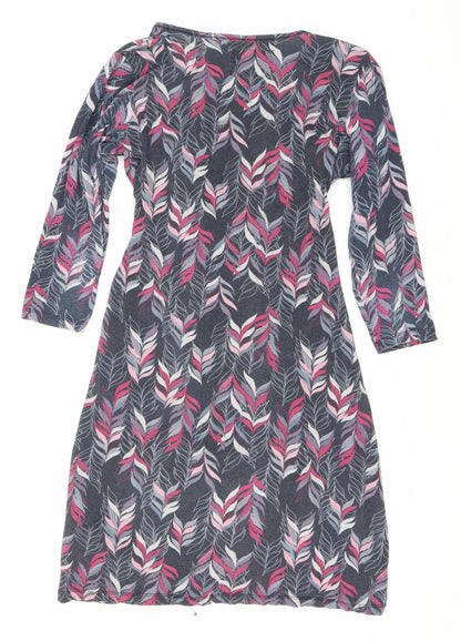 Back view of Mantaray Multicoloured Floral Long Sleeve Knit Dress