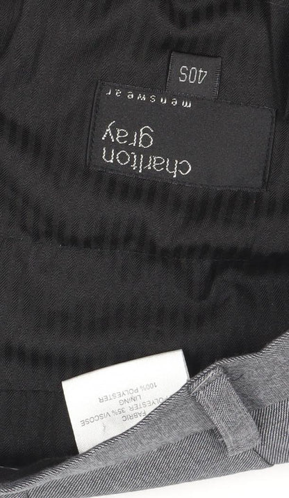 Charlton Gray Men's Grey Dress Pants, Size 40S