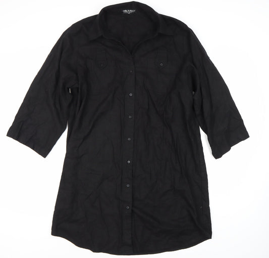 Joella Di Marco Women's 3XL Black Button-Up Shirt