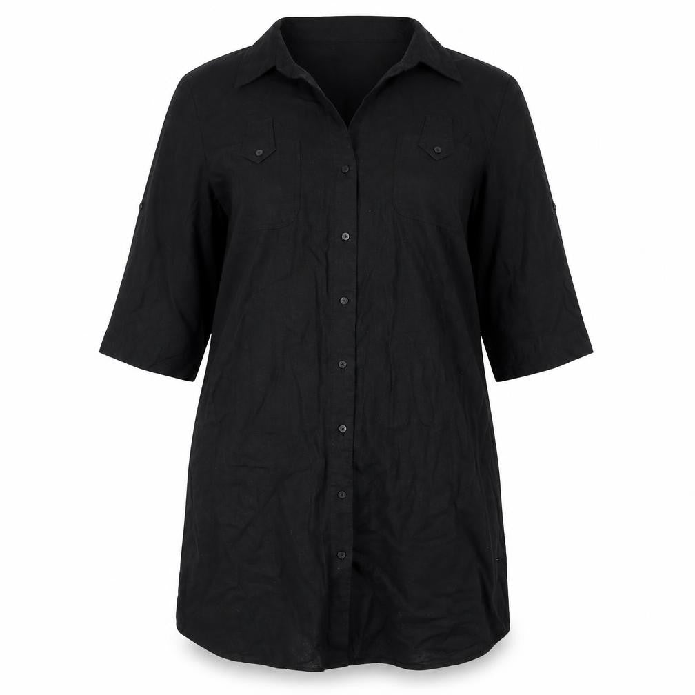 Joella Di Marco Women's 3XL Black Button-Up Shirt
