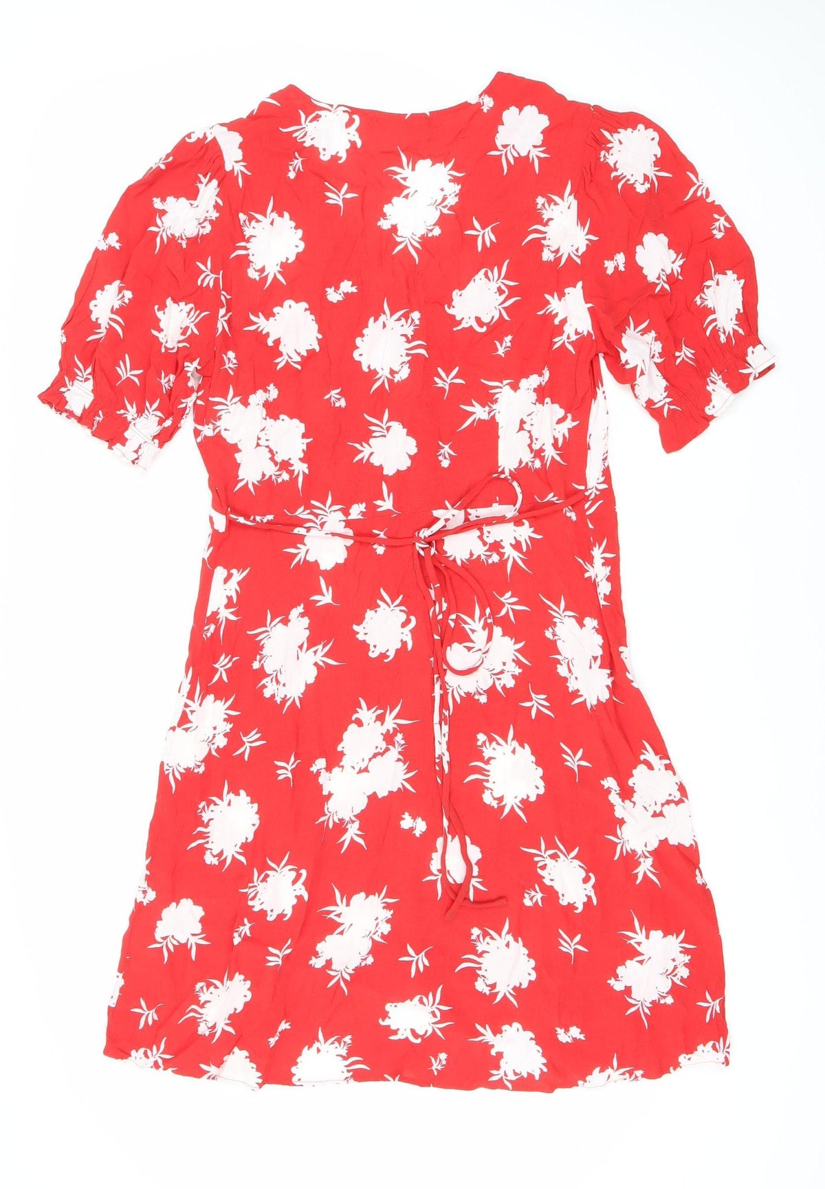 Marks & Spencer Women's Red Floral Viscose Dress