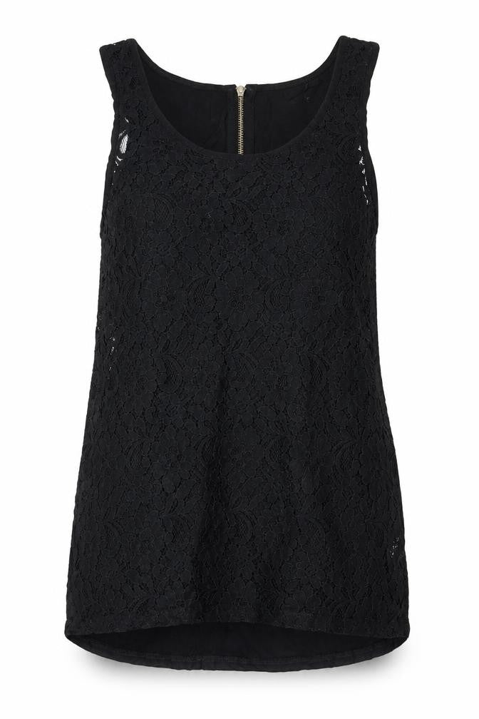 Topshop Women's Black Lace Tank, Size 10