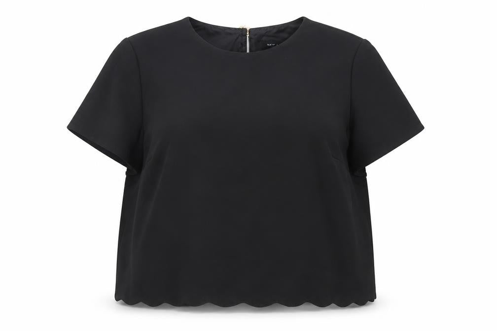 New Look Women's Black Round Neck T-Shirt UK 16