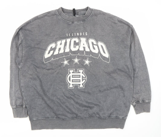 Divided Unisex Grey Pullover Sweatshirt, Size 12