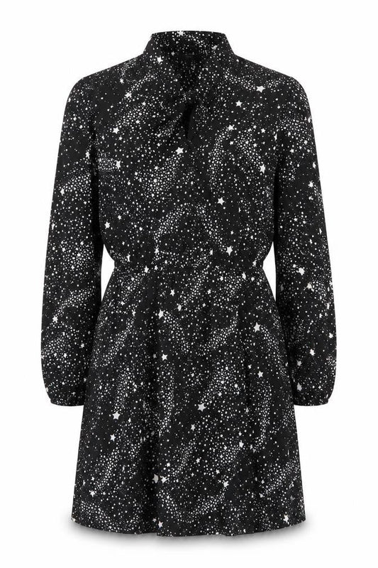 Oasis Women's Black Star Dress, M, Long Sleeve, Lightweight
