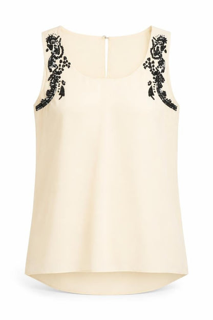 Oasis Women’s Beige Sequin Blouse Size 10