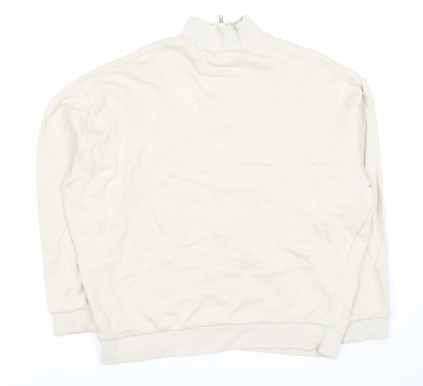 ASOS Men's Ivory Full Zip Sweatshirt M Mock Neck