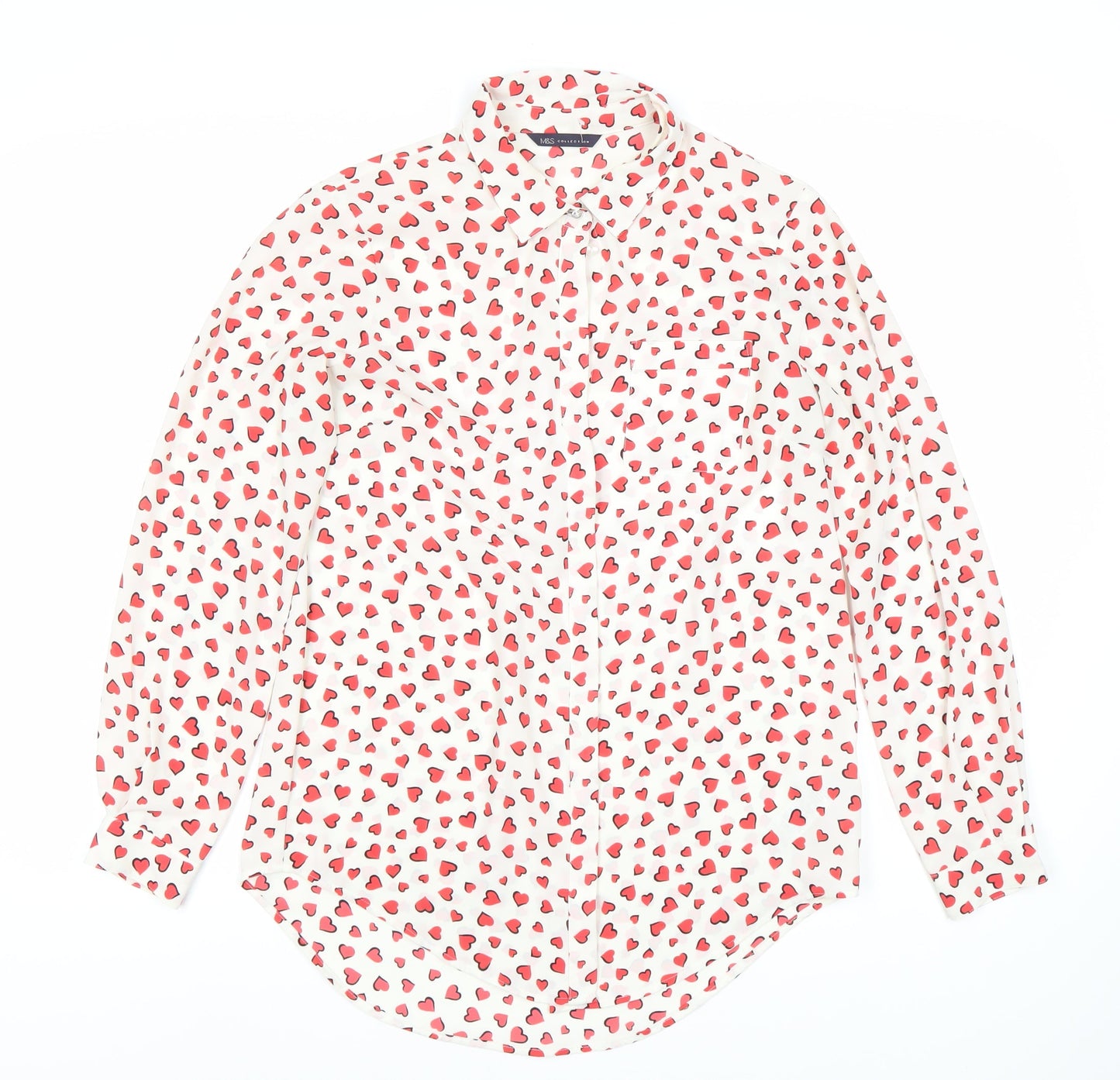 Marks and Spencer Women's Multicoloured Button-Up, Size 8