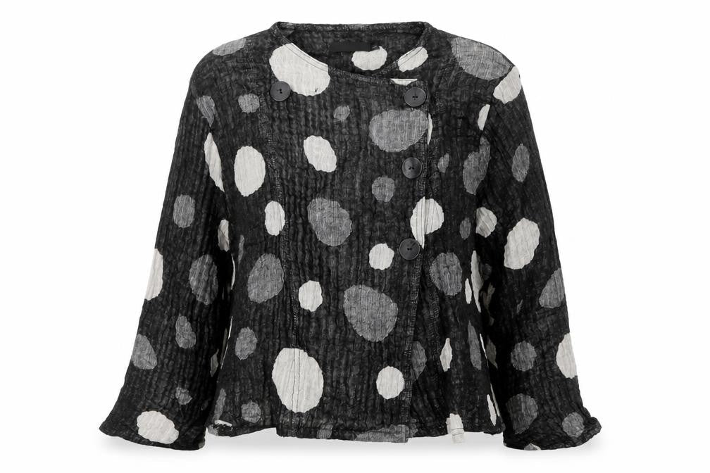 Elegant Women's Black Polka Dot Lace Jacket