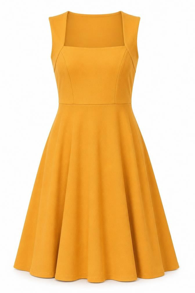 Boohoo Women's Orange A-Line Midi Dress Size 8