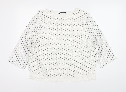 Marks and Spencer Women's White 3/4 Sleeve Viscose Blouse