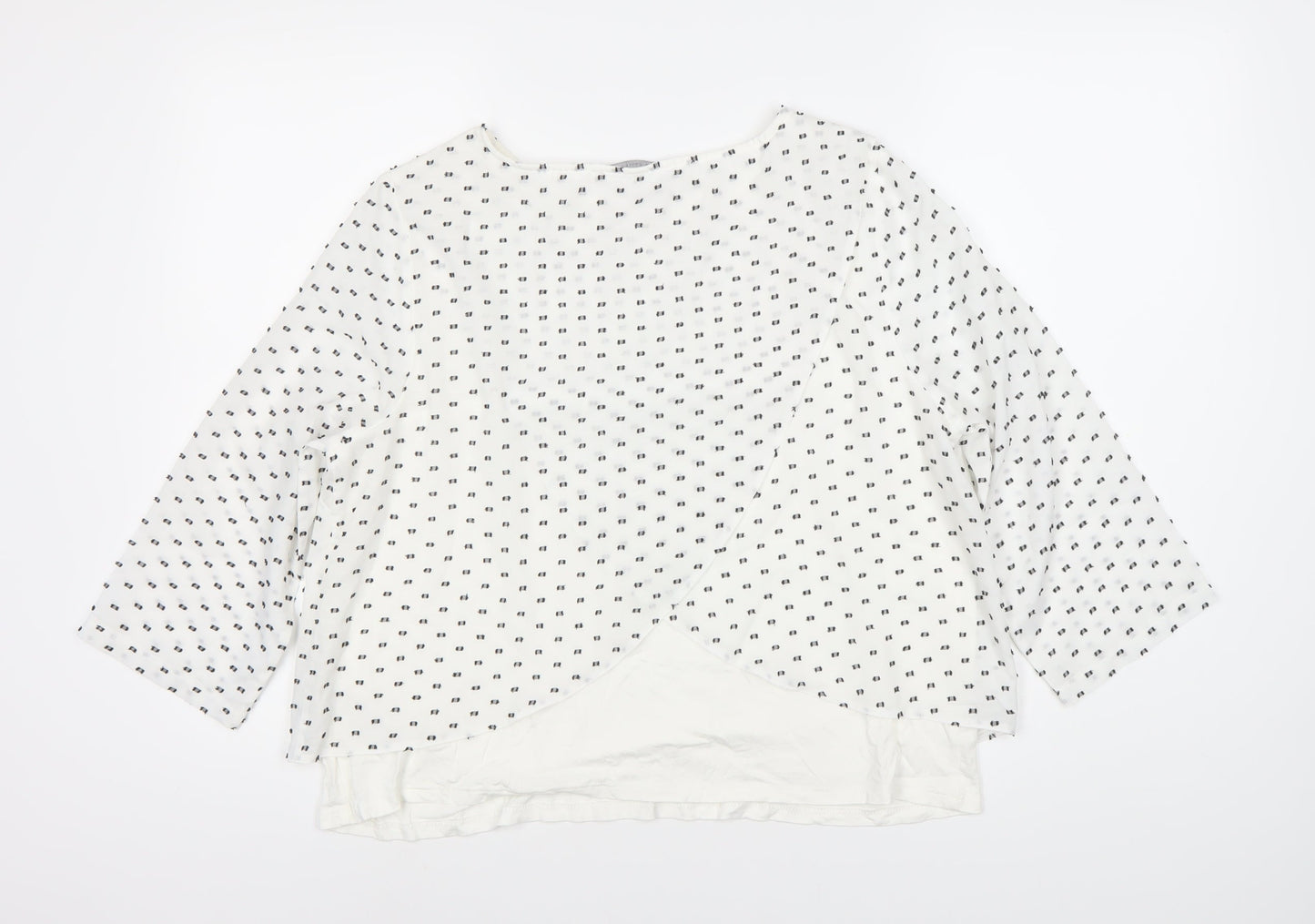 Marks and Spencer Women's White 3/4 Sleeve Viscose Blouse