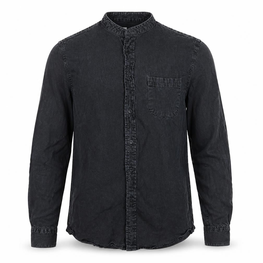 Topman Men's Black Long Sleeve Button-Up Shirt