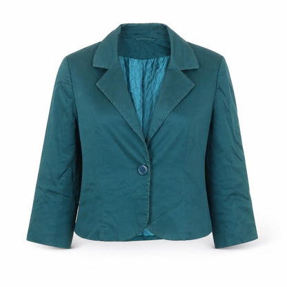 H&M Green Women's Blazer, Size 6, Classic Fit, Lined