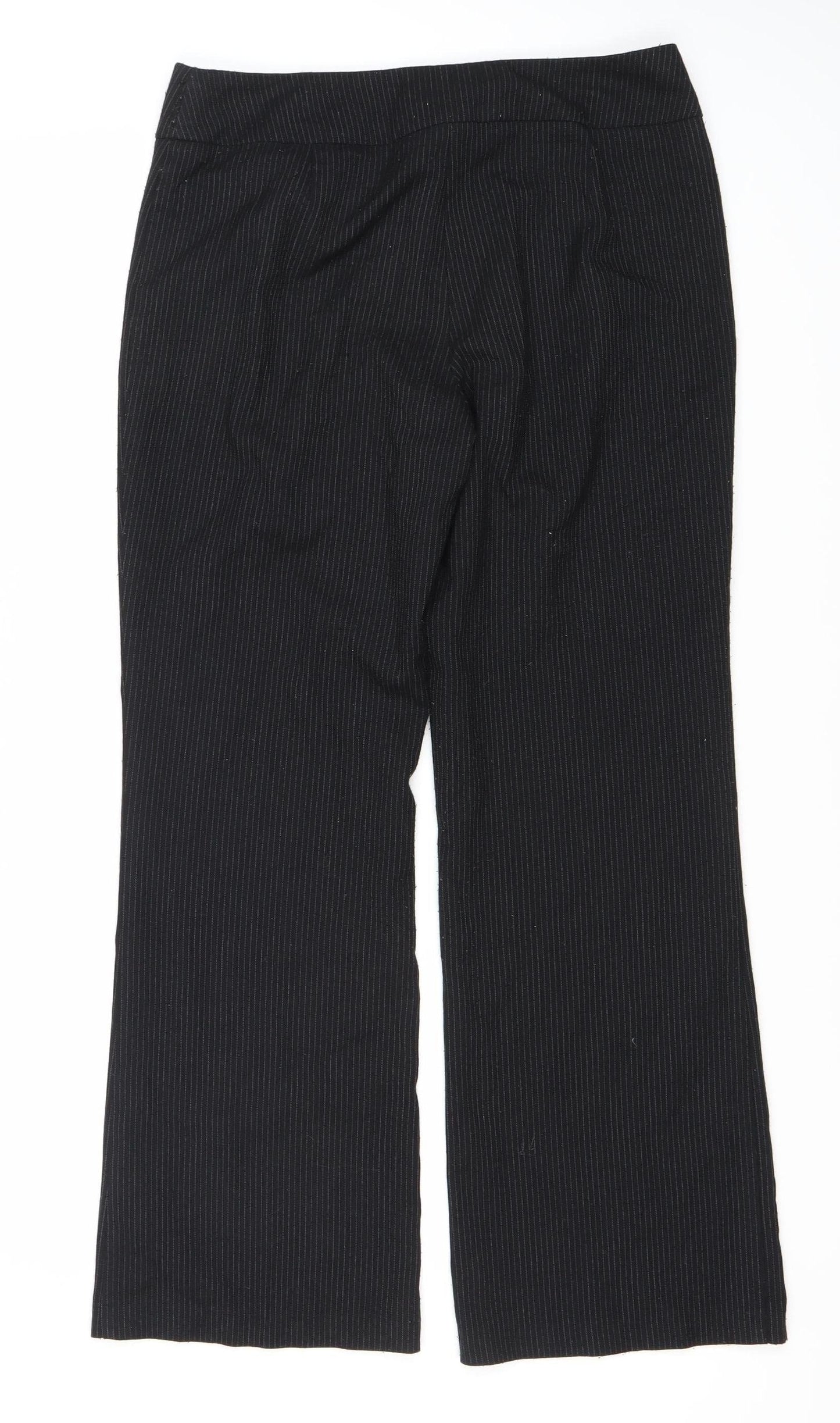 Marks and Spencer Women's Black Pinstripe Trousers UK 12