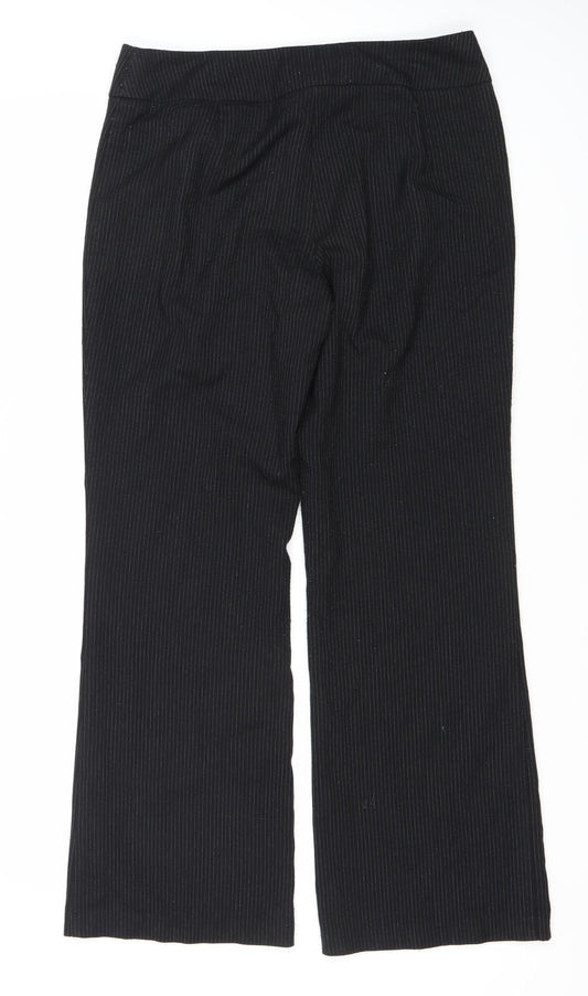 Marks and Spencer Women's Black Pinstripe Trousers UK 12