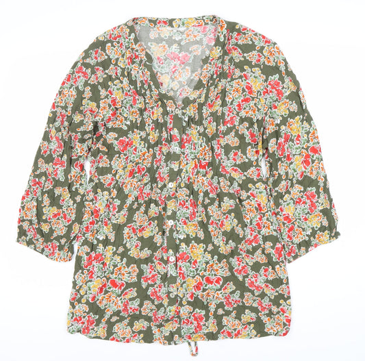 Colton Traders Women's Floral Green Top Size 18