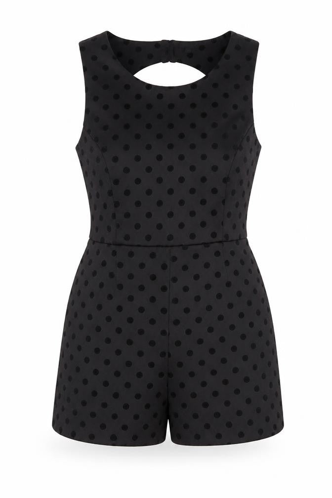 River Island Black Polka Dot Playsuit, Women's Size 12