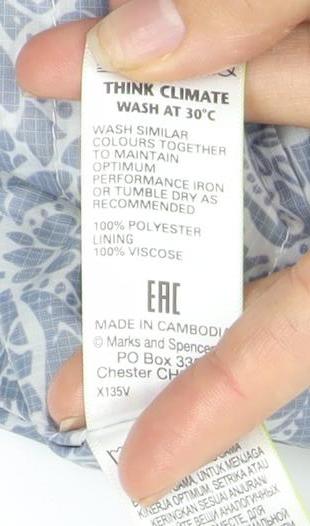 Marks & Spencer Women's Blue Paisley Rain Jacket M