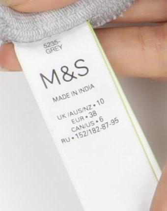 Marks and Spencer Women's Grey Pullover Hoodie Size 10