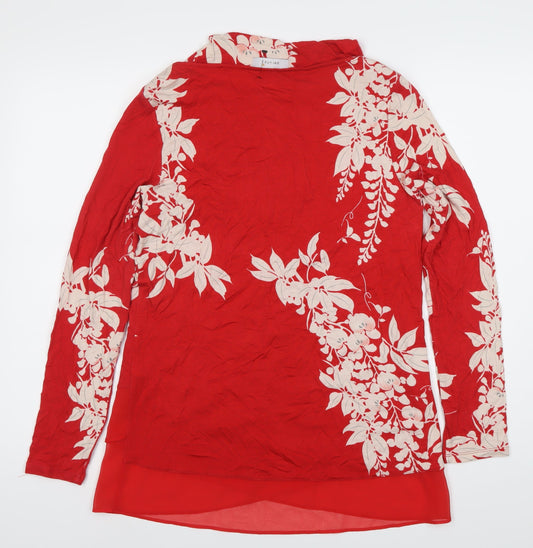 Marks and Spencer Women's Red Floral Blouse Size 12