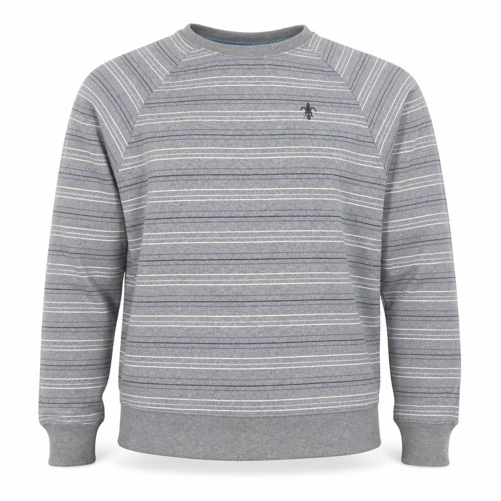 Next Men's Grey Striped Pullover Sweatshirt S
